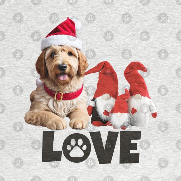 Christmas Goldendoodle LOVE by Doodle and Things